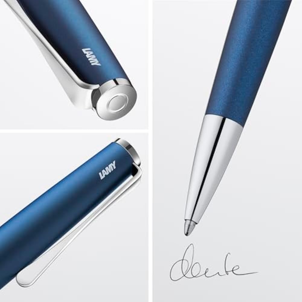 LAMY (Lamy) Studio Imperial Blue Ballpoint Pen - Elegant Stainless Steel Body Ballpoint Pen - Pro...