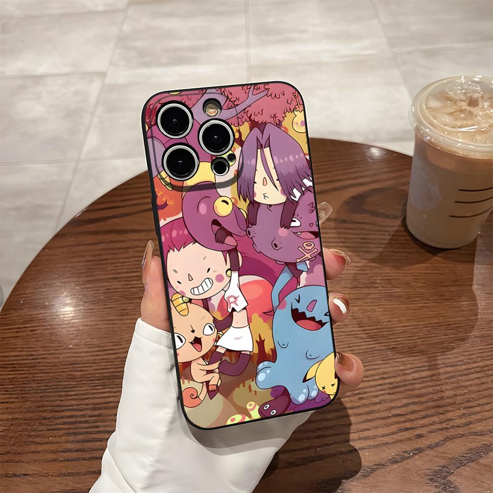 Cartoon Team Rocket Phone Case For Iphone 16 Pro Max 14 12 15 Plus 17 Pro Max 13 Pro 11 Xr X Xs 8 7 Plus Back Cover