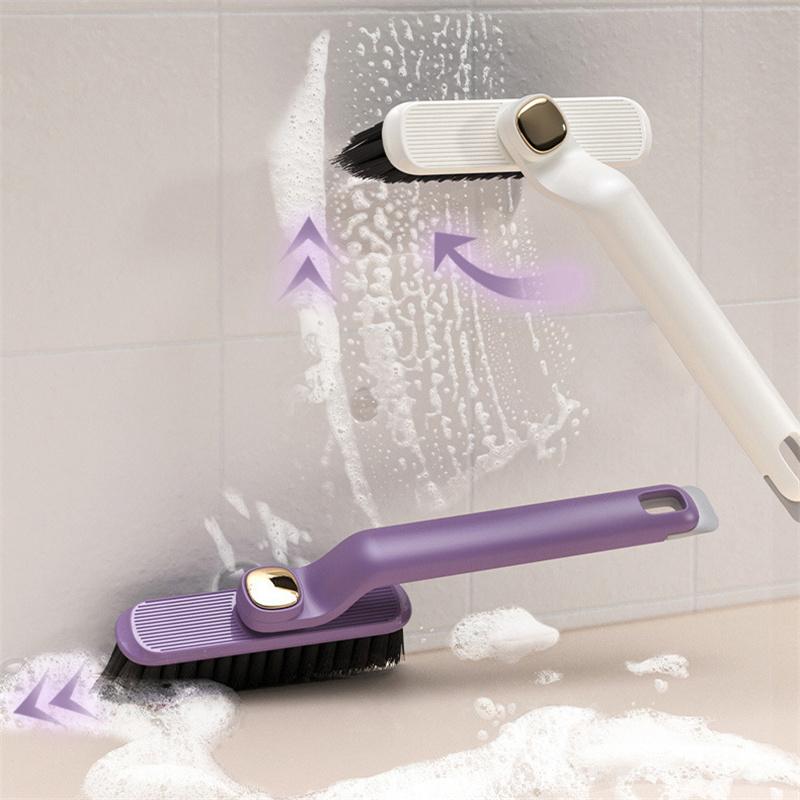 2-in-1 Hard Bristle Rotating Cleaning Brush Bathroom Tile Grout Brush Multi-Angle Wall Gap Floors Sinks Corners Scrubber