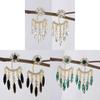Vintage Ethnic Style Drop Earrings With Crystal For Women Spring