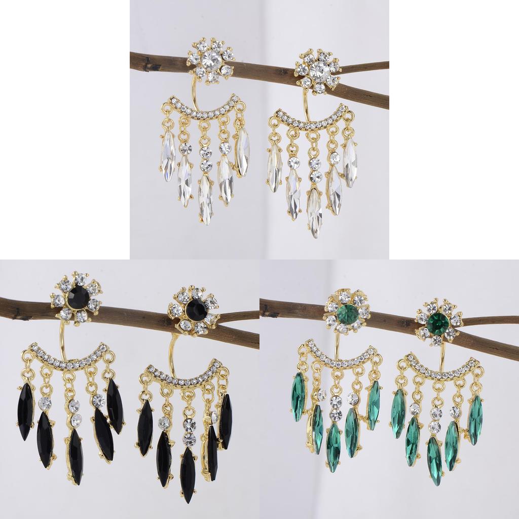 Vintage Ethnic Style Drop Earrings With Crystal For Women Spring