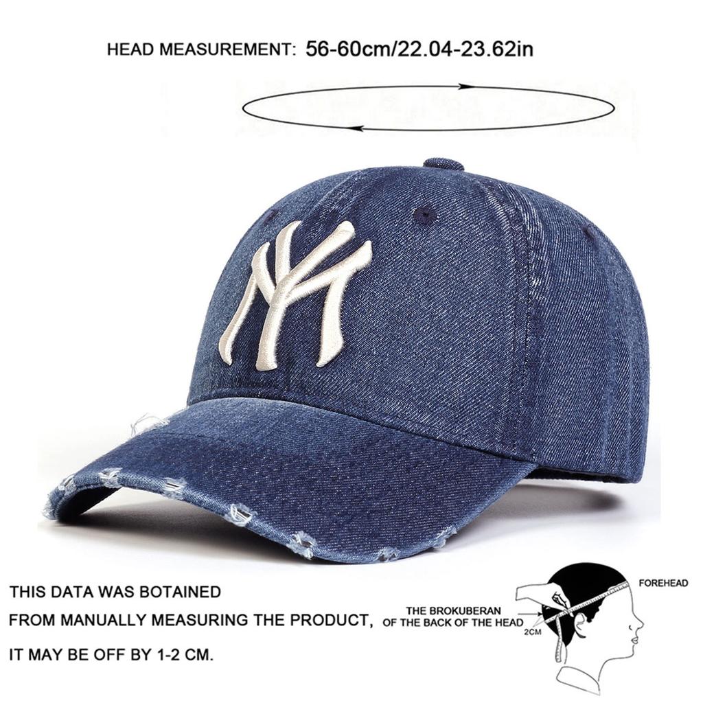 Cappellini da Baseball in Denim da Donna con Ricamo di Lettere, Primavera e Autunno, Uso Esterno, Regolabili, Cappelli Casual, Cappello Parasole per Uomini e