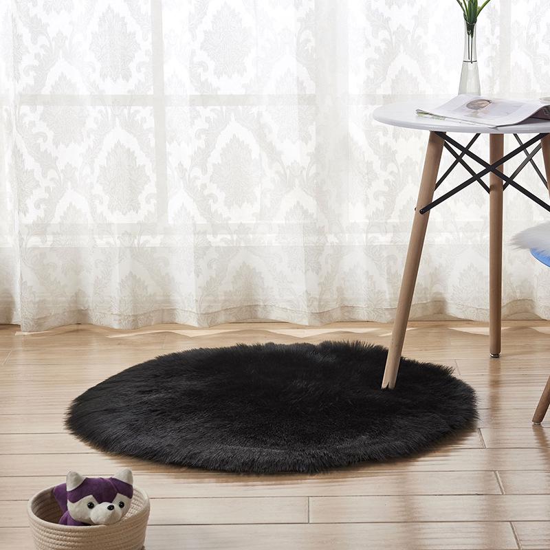 Hand Tufted Soft Sheepskin Rug Chair Cover Bedroom Living Room Mat Round Wool Warm Hairy Carpet Seat Artificial Fur Area Rugs