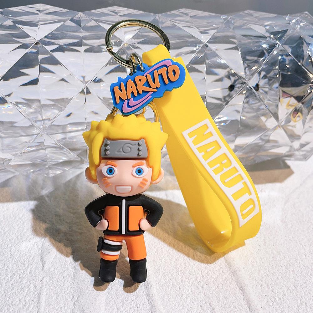 Cartoon PVC Naruto Anime Peripheral Toy Doll Keychain Naruto Silicone Figure Car Key Chain Christmas, Halloween Gift