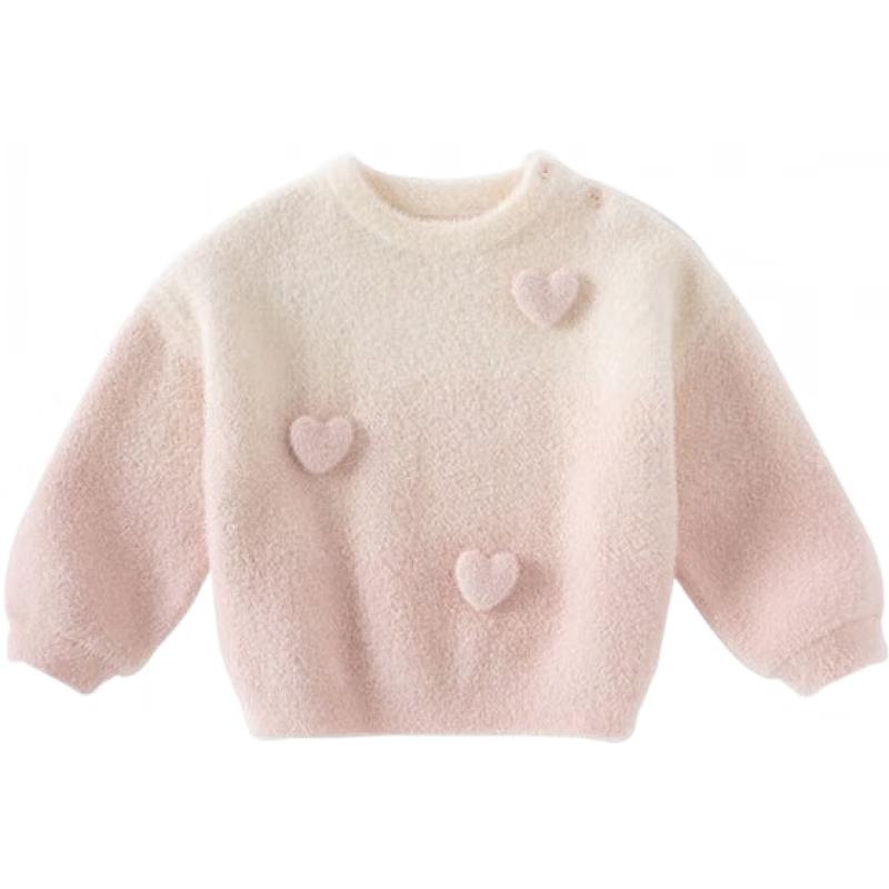 

DAVE & BELLA Girls Faux Mink Velvet Pullover Sweater 80cm