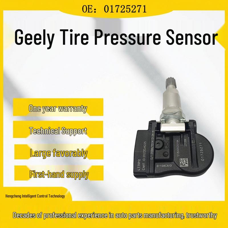 433MHz TPMS Tire Pressure Sensor 01725271 for Geely Emgrand EV & Boyue X Rubber