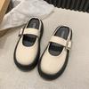 Round head thick-soled bag head half-drag new summer fashion one-button slippers casual muffin sole women's shoes
