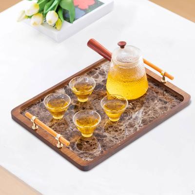 Serving Tray Handle Counter Organizer Holder Modern Makeup Vanity for Lotion