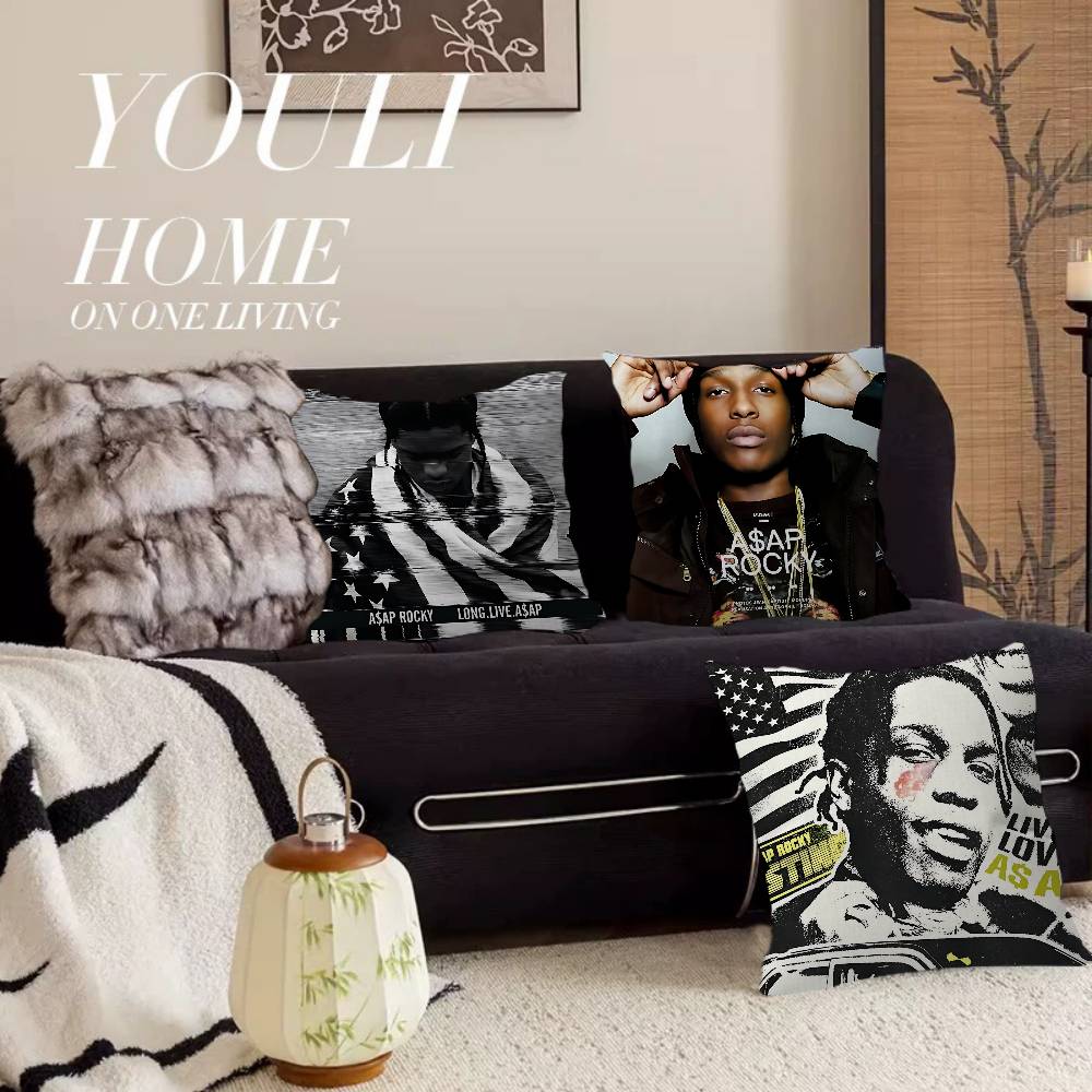 Rapper A-ASAP R-Rocky Pillow Covers Cartoon Sofa Decorative Home Double-sided Printing Short Plush Cute Cushion Cover