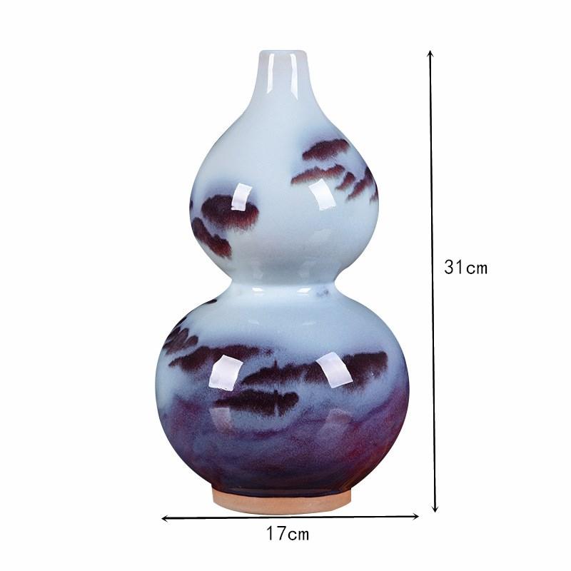 Jingdezhen Ceramic Vase Ceramic Crafts Home decor accessories Antique Jun Porcelain Gourd Bottle Kiln changing landscape vase