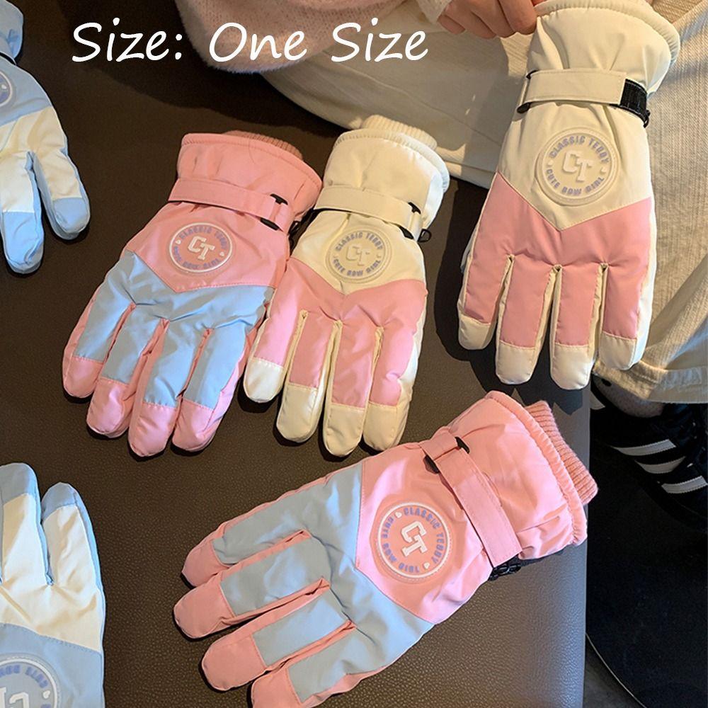 Cute Thickened Riding Gloves Windproof Cold Proof Full Finger Gloves Skiing Gloves Anti-slip Touchscreen Gloves Outdoor