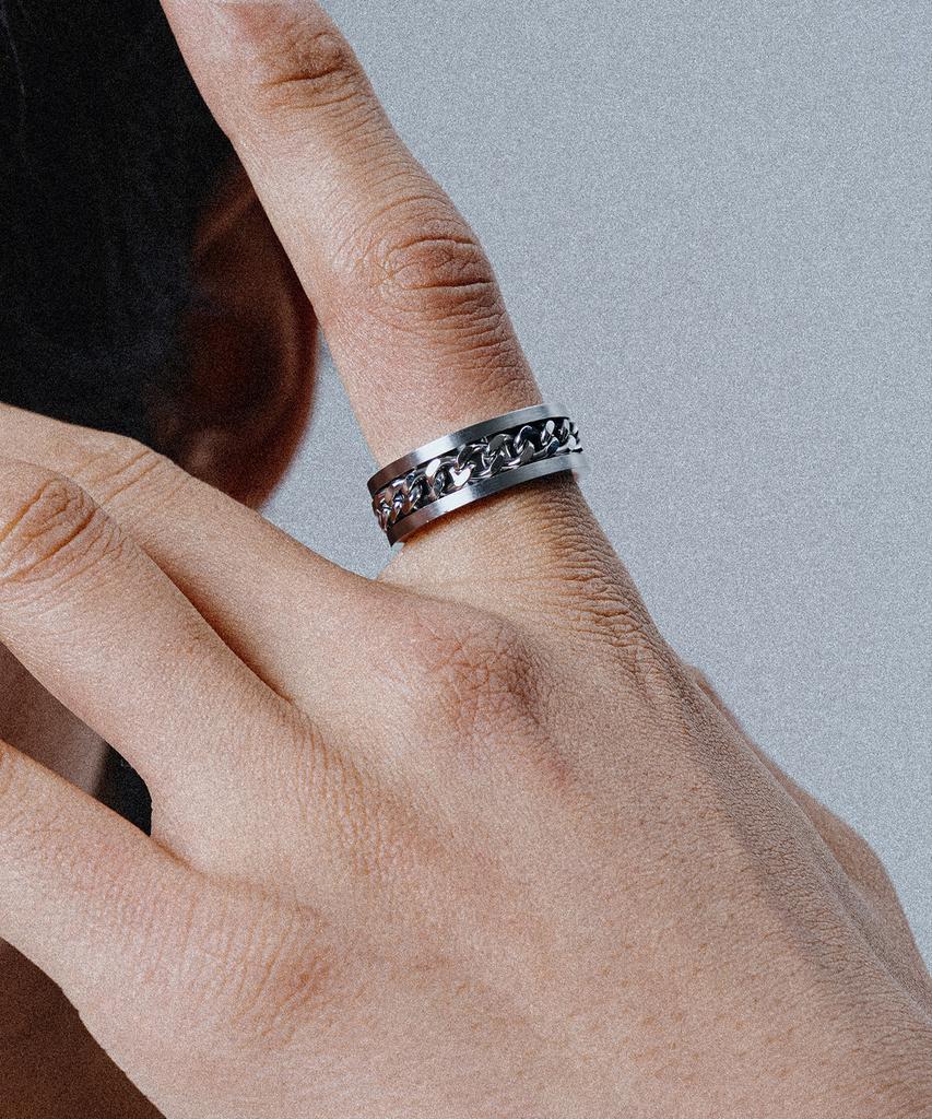 Scaletto 753 Surgical Steel Bangle Chain 2 Ring