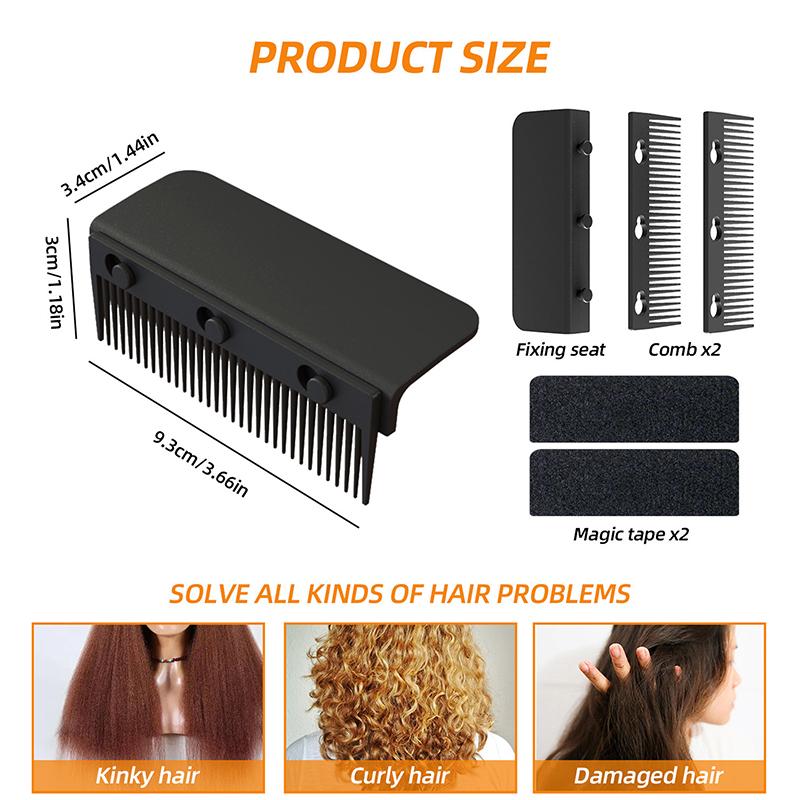 1*Flat Iron Comb Attachment Hair Straightener Comb Reusable Grip Comb Clip On Disassemble Washable Nimble Comb Hair Styling Tool