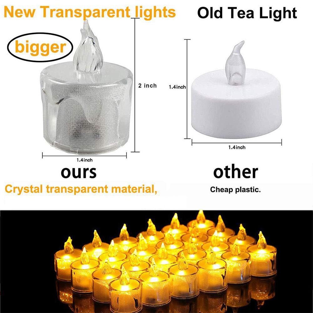 LED Flameless Tea Light Candles Flickering Electric Votive Candles for Wedding Birthday Party Romantic Home Decor