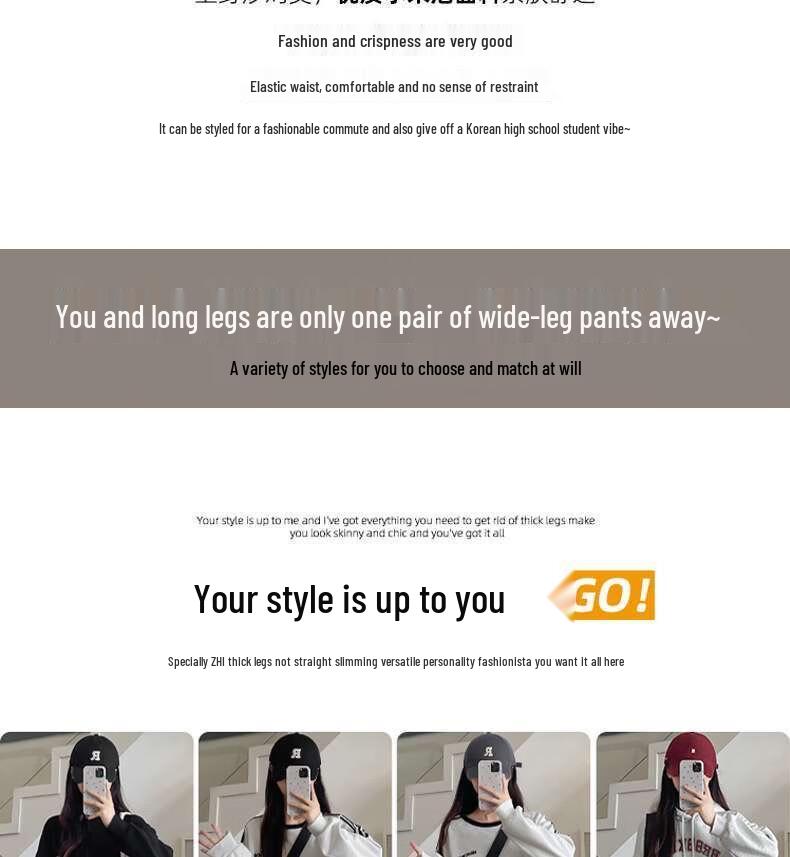 LANGSHA Women's High-Waist Wide-Leg Sweatpants