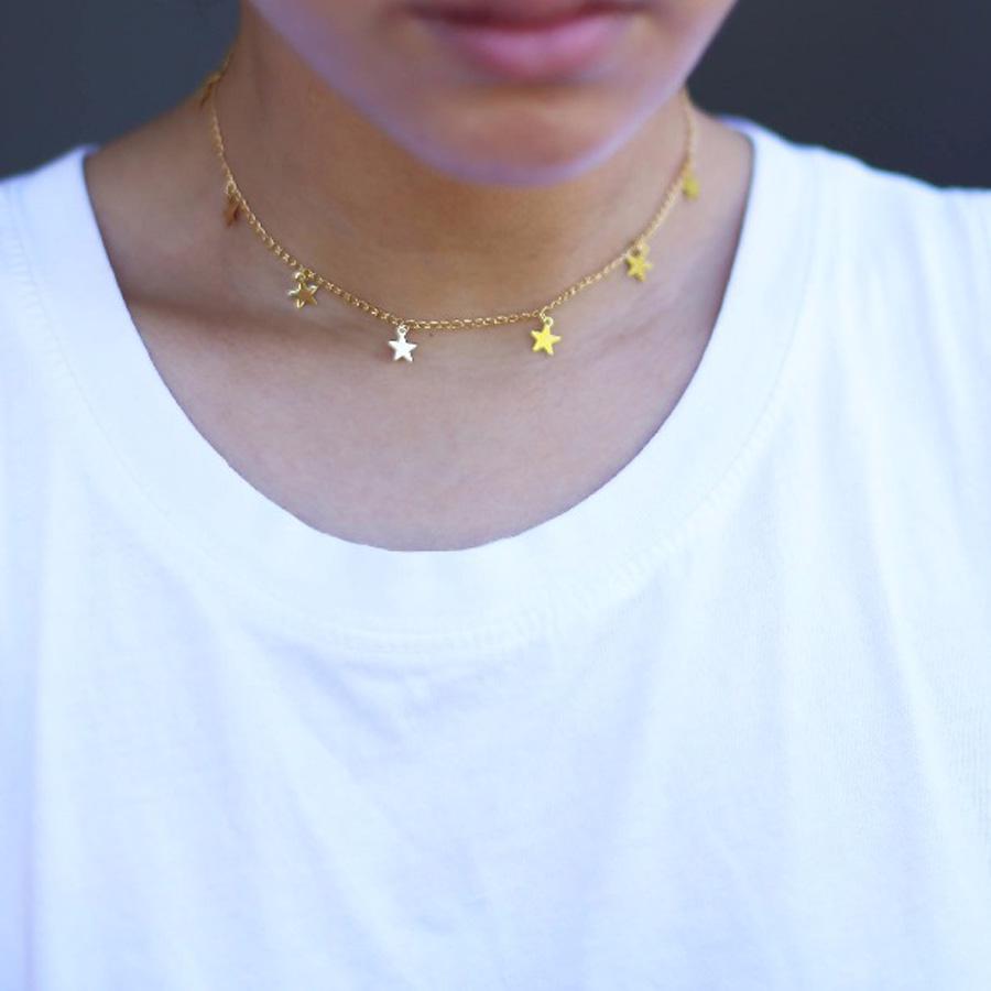 Star Choker Necklace Gold Star Necklace 