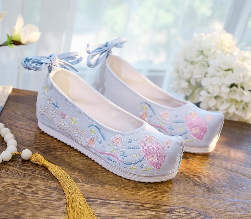 Elegante chinesische Stil Stickerei Schleifenschuhe - Inspiriert von antiken Kostümen, Damen Bühnen- und Film-Schuhwerk