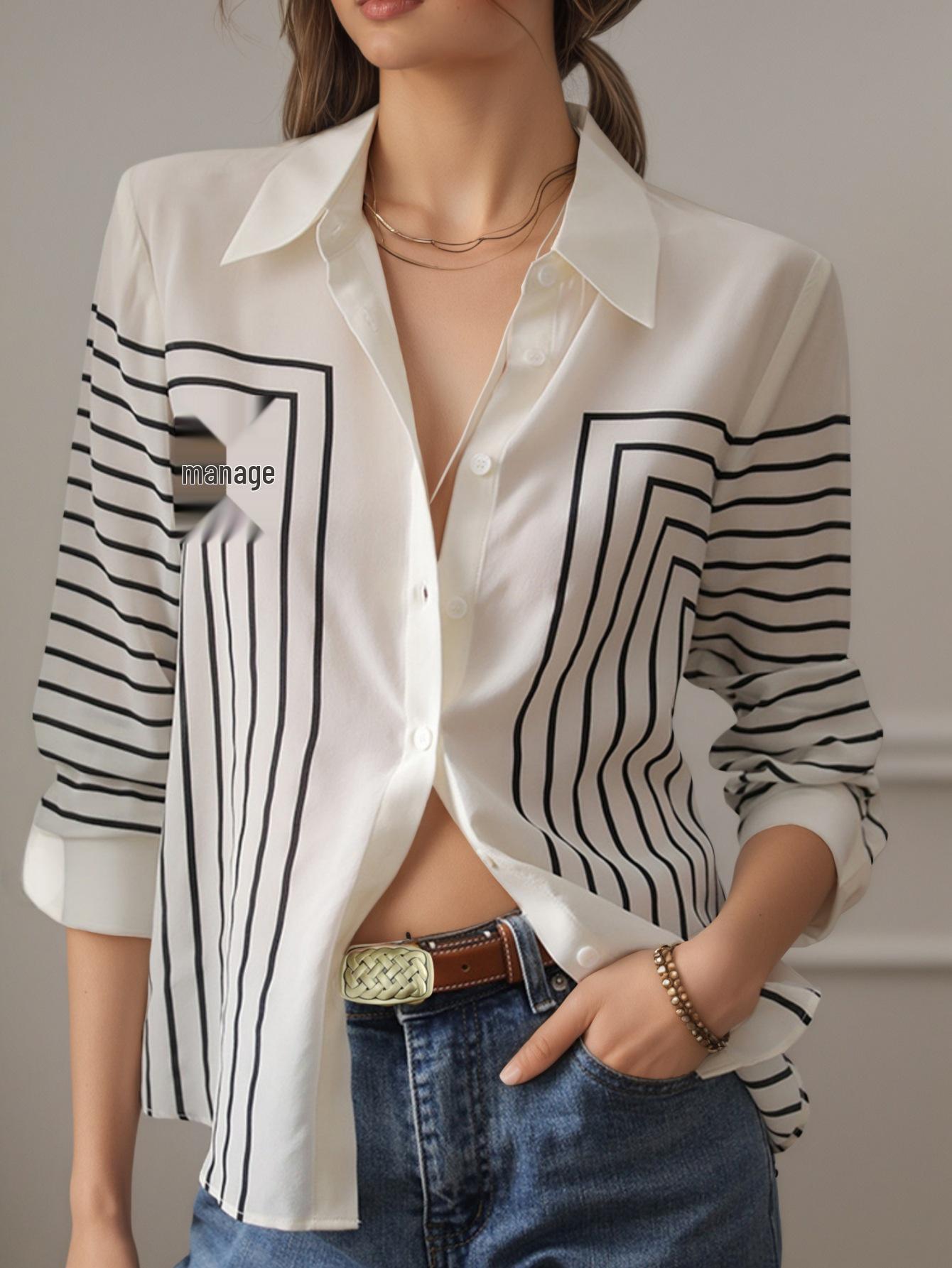 2026 Fashionable Women s Long Sleeve Loose Shirt - Elegant European & American Style Medium