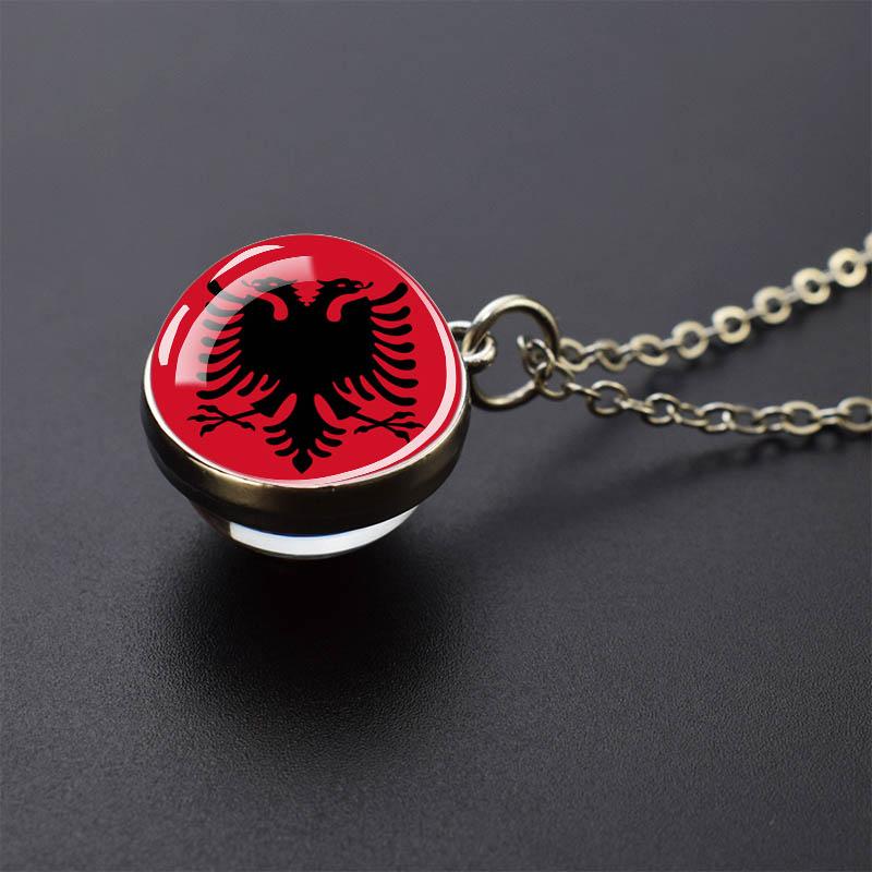 Countries Flag Glass Ball Necklace Russia France Spain UK Italy Poland Ukraine Flag Pendant Necklace Travel Gift