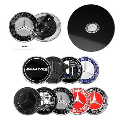 C200 E200 Dla Mercedes Benz 57mm Aluminium ABS Samochodowy Płaski Znak na Maskę Naklejka Przednia Odznaka Logo Dekoracyjne Akcesoria Dla Mercedes Benz