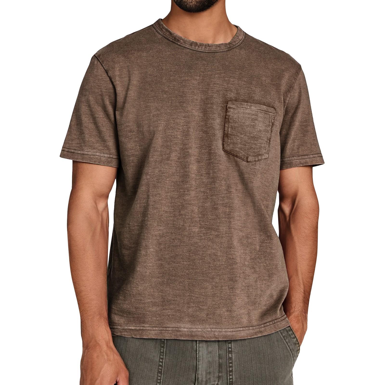 

Мужская летняя однотонная футболка с круглым вырезом, свободного кроя, с коротким рукавом, мужские повседневные модные футболки с коротким рукавом XXXL коричневый