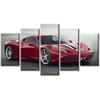 Unframed 5 Pcs Black and White Red Sports Car Paintings Canvas Pictures Wall Art Posters for Living Room Office Home Decor No Framed