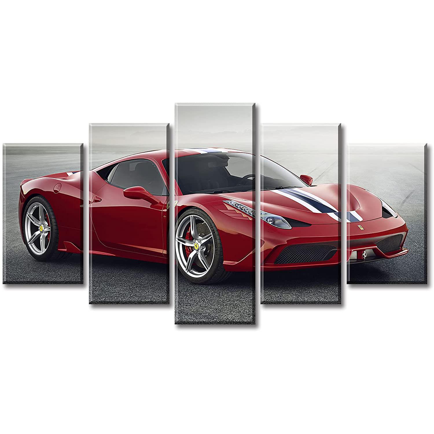 

Unframed 5 Pcs Black and White Red Sports Car Paintings Canvas Pictures Wall Art Posters for Living Room Office Home Decor No Framed 20x35cm*2 20x45cm*2 20x55cm*1 No Frame