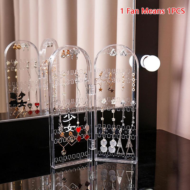 

Folding Earrings Studs Display Rack Necklace Jewelry Shelf Stand Holder Panels Screen Organizer Storage Box 2PCS чистый