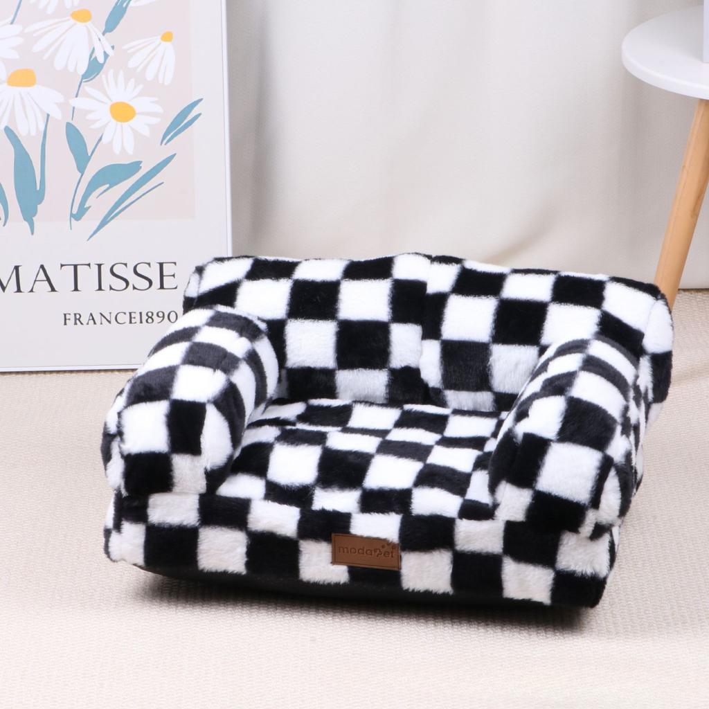 Dog cat rabbit velvet sofa medium and small dog open type warm thickened cat nest pet nest