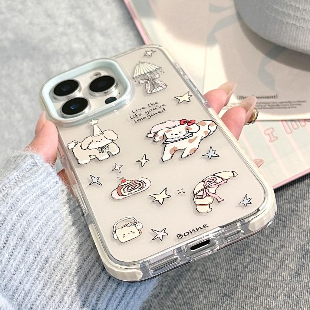 Cartoon Illustration Welpe für Apple 16 Handyhülle 17 Nische Graffiti für IPhone 15 Promax Transparent 11 Weich