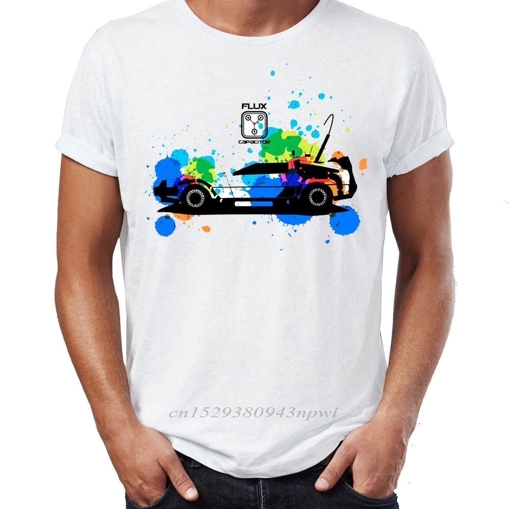 Brand New Men T Shirts 100 Cotton Back To The Future DeLorean Time Traveling Car DMC12 Funny Badass Oneck Tee Shirts Oversize
