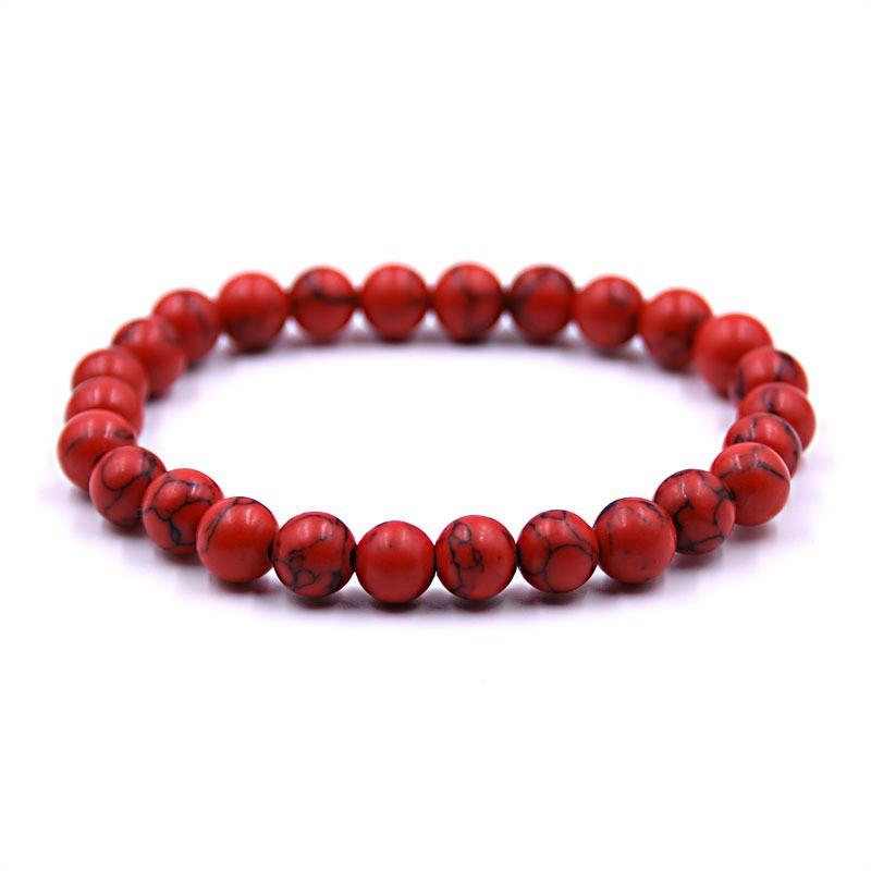 8Mm Natural Stone Bead Bracelet Men's Turquoise Elastic Bracelet.