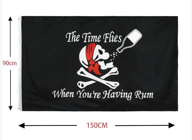 Latest Selling  90*150Cm Polyester Pirate Monkey D.Luffy Skull Flag  Straw Hat Pirates Trumpet Banner Flag For Kids