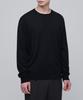 Merino Wool Blend High Gauge Crew Neck Knit [Black]