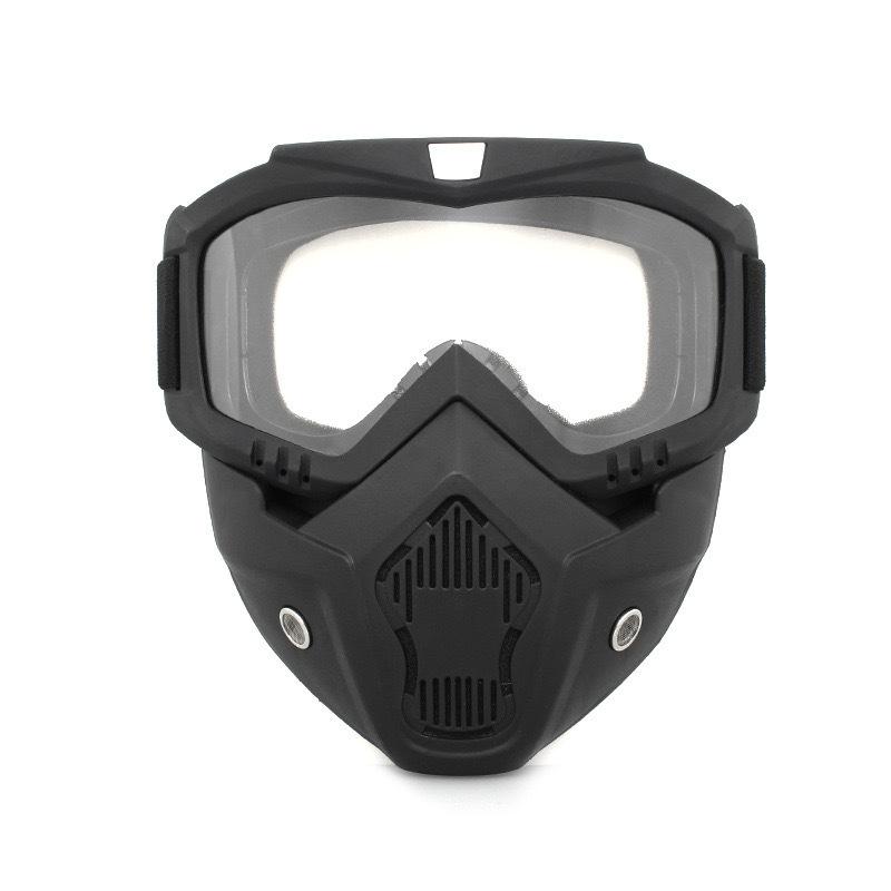 Motorcycle helmet riding goggles, wind and sand protection, UV protection, skull goggles, full-face protection, welding mask, eye protection Transparent lenses