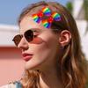 Elastic Rainbow Hair Clips Jumbo Large Ribbon Hair Band Hair Pins Rainbow Hair Bow Ties  Wedding