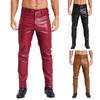 Mens Slim Fit Stretch Fashion Casual Faux Leather Pants Disco Pants Trousers