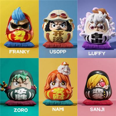 Figure Anime One Piece Versione Q 6cm Nika Luffy Zoro Sanji Nami Cos Super Dharma Statuetta PVC Modello Giocattoli Ornamento per Auto