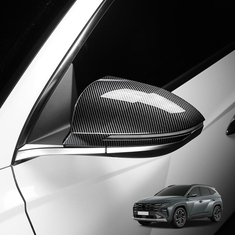 Car Decoration Door Mirror Cover For Hyundai Tucson NX4 -2025 Car Rearview Accessories Carbon Fiber Exterior Styling