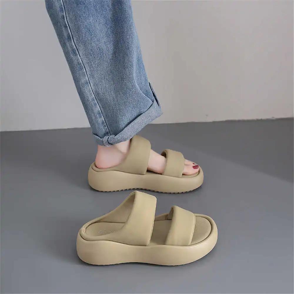 Fashion Size 39 Without Heel Luxury Women's Sandals Comfortable Flip Flops Shoes Luxury Woman Mule Sneakers Sport Vzuttya Boti