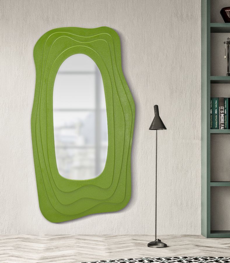 Wall Mirror Dafne Green Cm 90X4X165