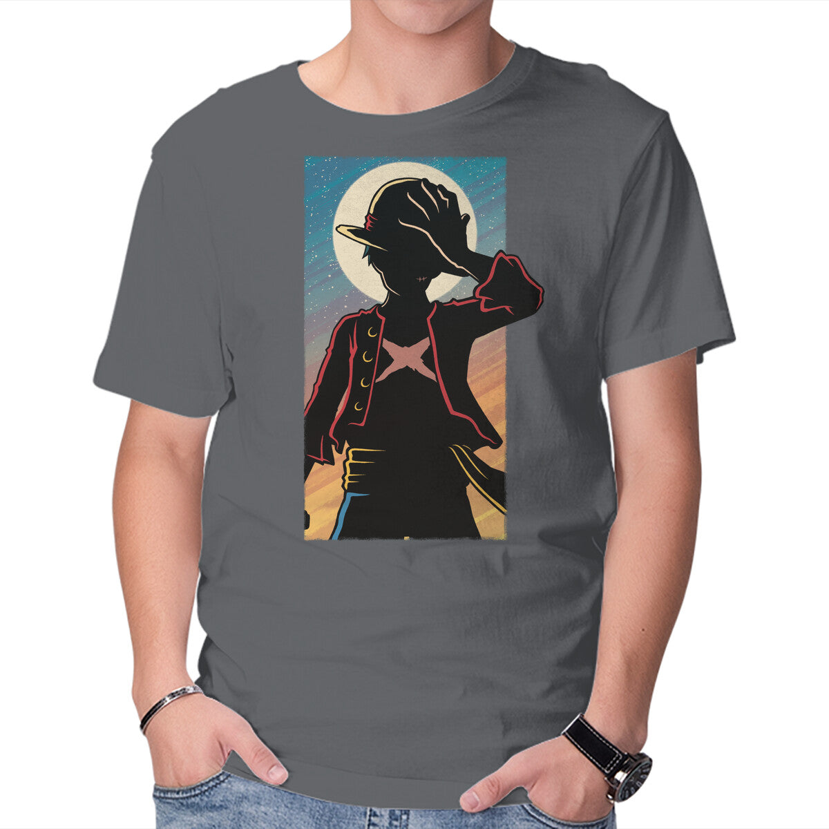 Unisex Crew Neck T-Shirt The Pirate Graphic Short Sleeve Casual Tee XL