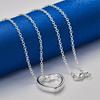 925 sterling silver 16-30 inch exquisite heart-shaped pendant necklace for women's fashion wedding jewelry accessories