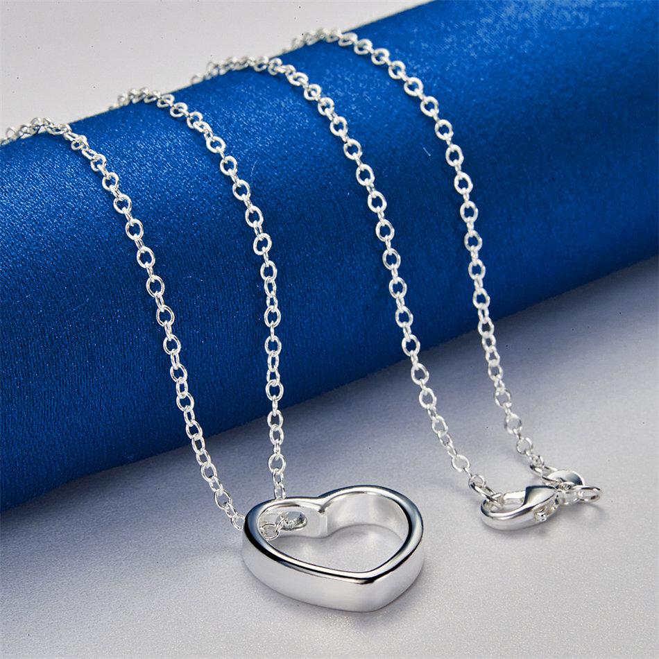 925 sterling silver 16-30 inch exquisite heart-shaped pendant necklace for women's fashion wedding jewelry accessories
