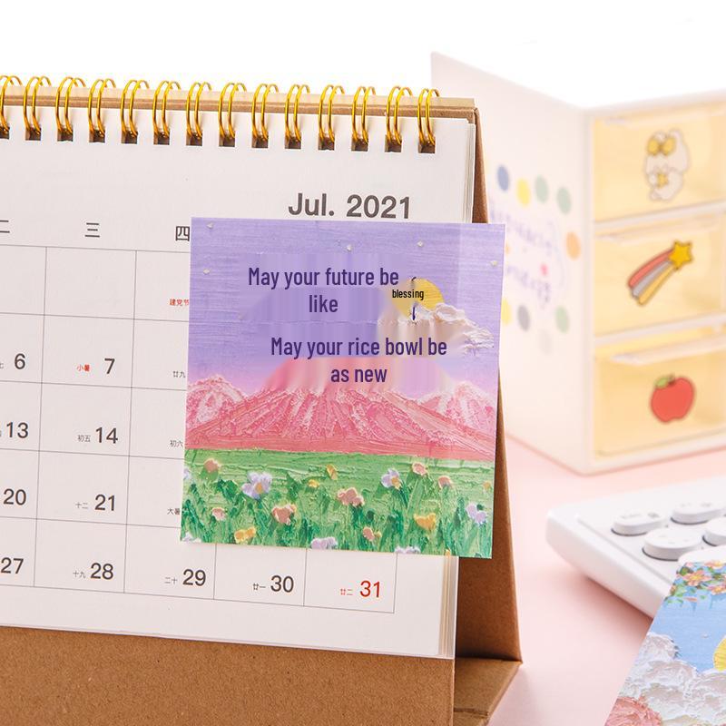 Customizable 3D Oil Painting Sticky Notes - Reusable Adhesive Notepads for Students' Rewards, Memos & Messages