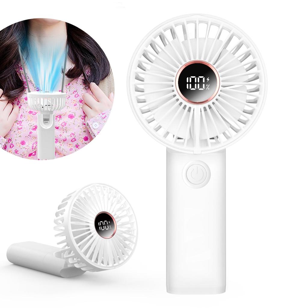 Pirvlin Portable Fan Model Handheld Handheld Neck 20dB 7 High 5200mAh Large 6 Speed USB Mobile Large Strong Easy To PSE Certified [Latest Fan] Fan,
