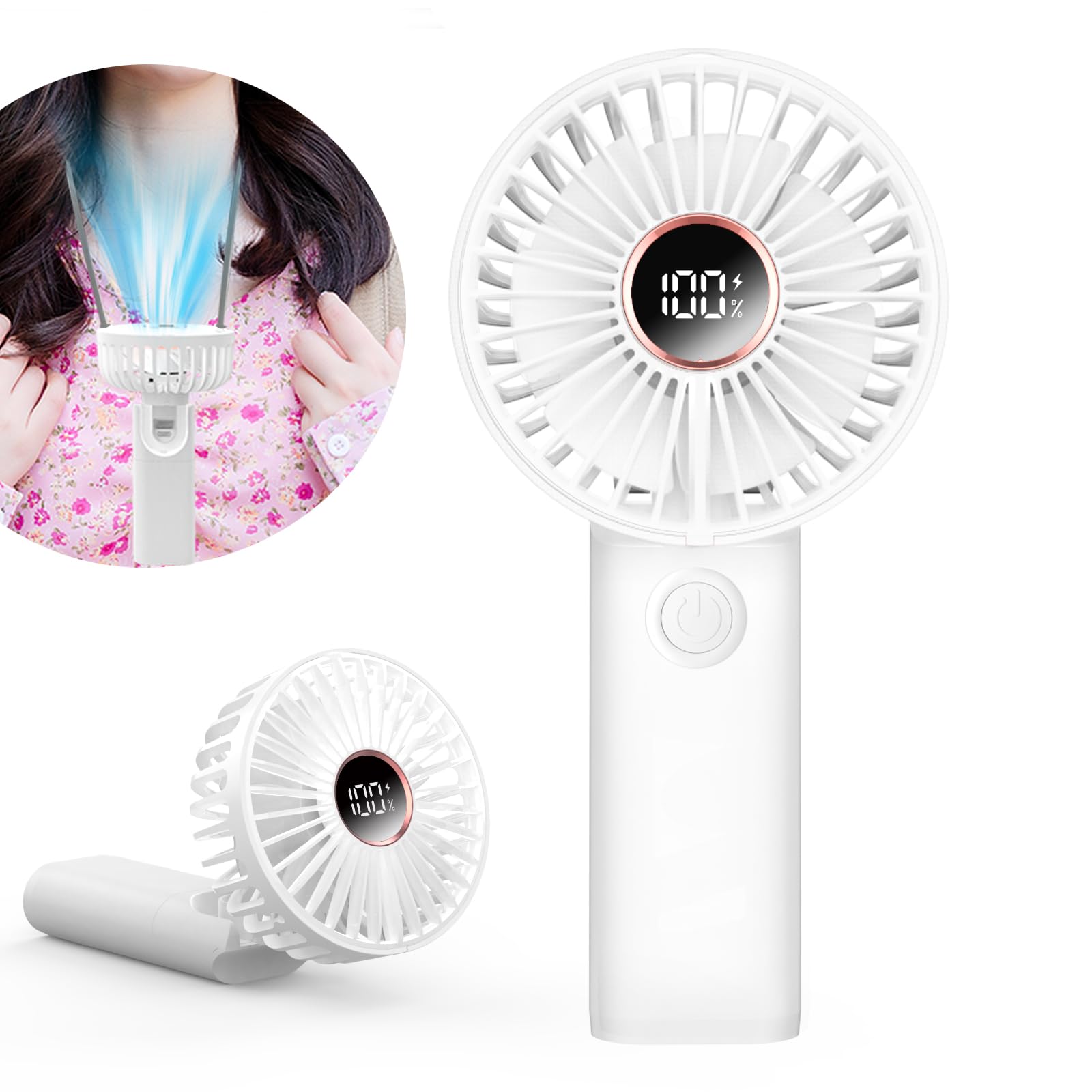 

Pirvlin Portable Fan Model Handheld Handheld Neck 20dB 7 High 5200mAh Large 6 Speed USB Mobile Large Strong Easy to PSE Certified [Latest Fan] Fan,