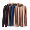 Men's Velvet Base Layer Semi-High Neck Fleece Long Sleeve Warm Top