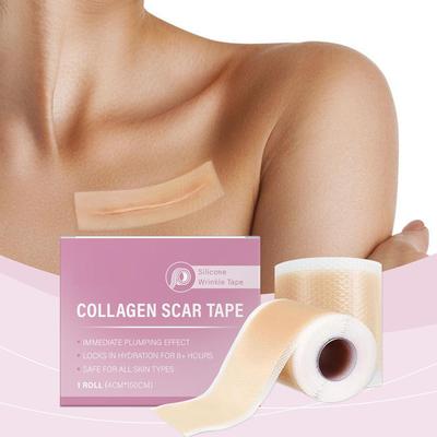 1 Rolle Silikon-Narbentücher 4cmX150cm Selbstklebendes Narbenabdeckband Wiederverwendbare und Effektive Hautpflege-Streifen Kollagen-Narbentape