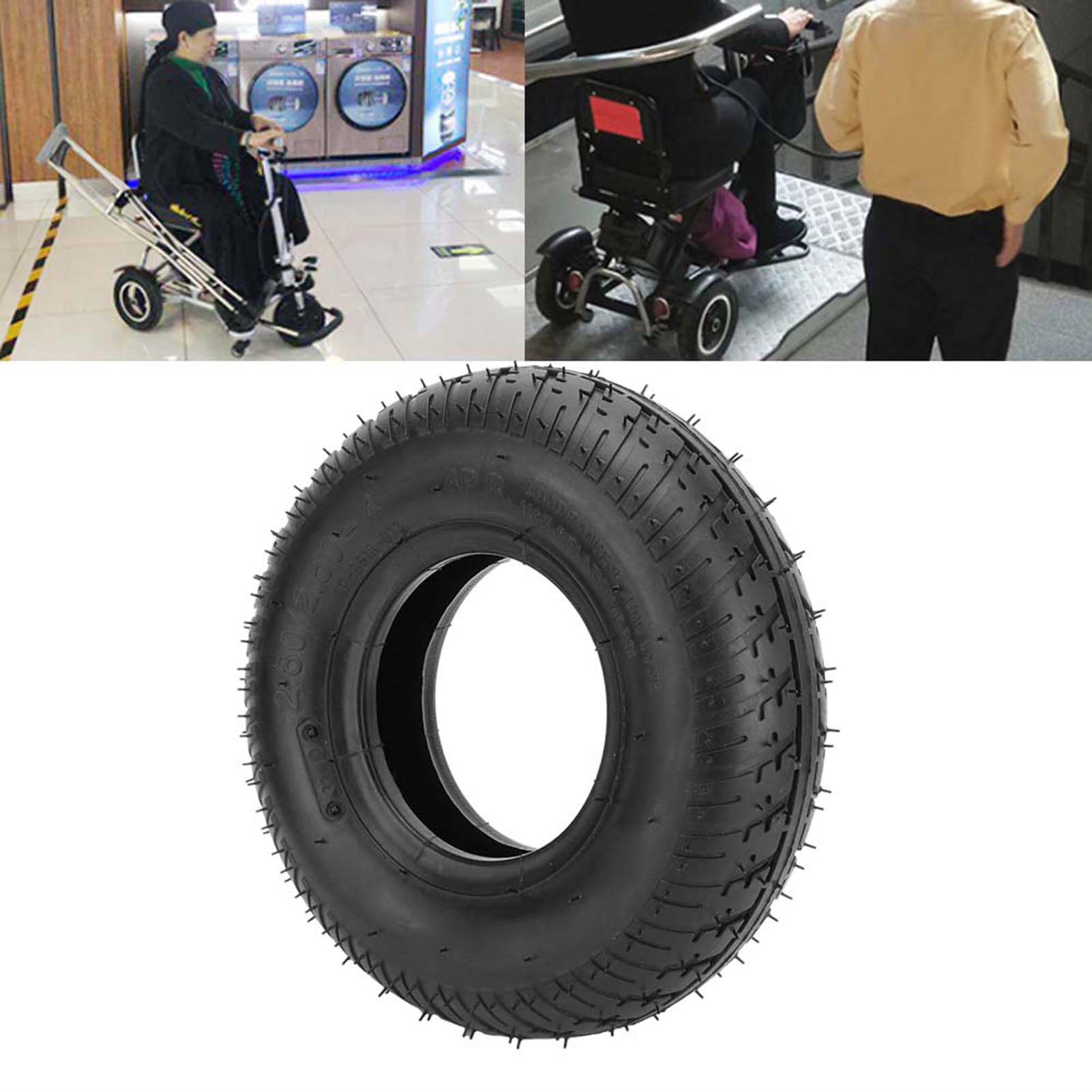 

2.80/2.50-4 Mobility Scooter Wheel Pneumatic Tyre Electric Wheelchair Tires Replacement Accessory